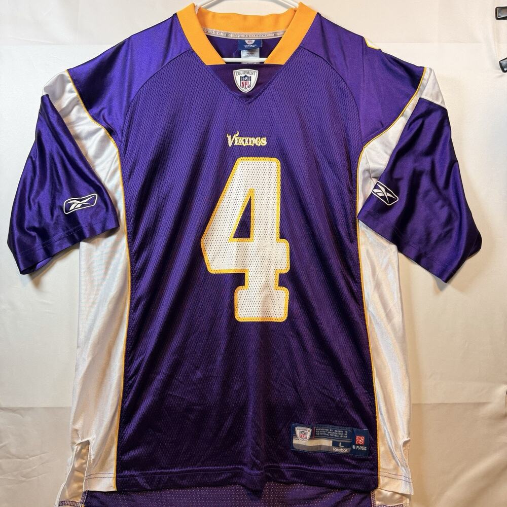 Reebok NFL Minnesota Vikings Brett Farve #4 Onfield Replica Jersey Men's Large